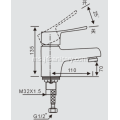 Perlengkapan Perkakasan Bilik Mandi Short Brass Basin Faucet